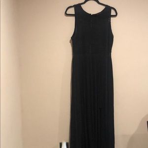 Material Girl Black Maxi Crochet Dress W/ Slit
